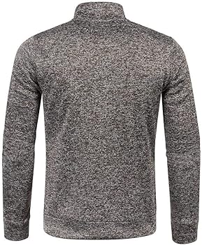 1/4 Zip Pullover Mens Stand Collar Fleece Sweater Solid Color Plush Winter Tops Long Sleeve Fall Clothes For Men 4xl Gray