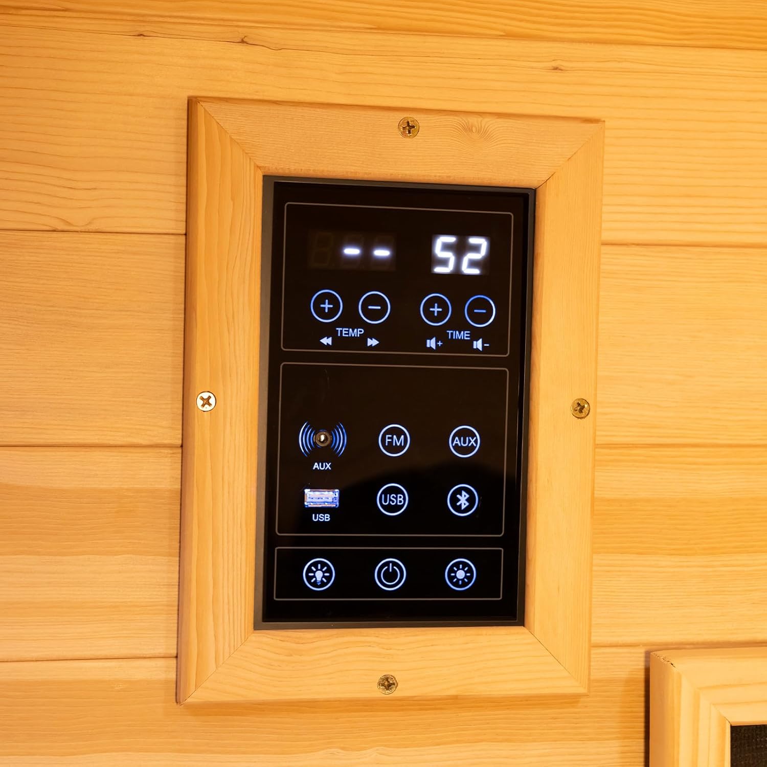 Dual System Sauna Room with Recliner, Luxurious Far Infrared & Steam Indoor Saunas, 1-2 Person Red Cedar Home Hybrid Sauna, 220V/3.5KW Harvia Electric Heater, Bluetooth spesker