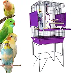 Viveiro Para Calopsita Grande Triplex Slim Playground Gaiola Para Pássaros (Lilás)