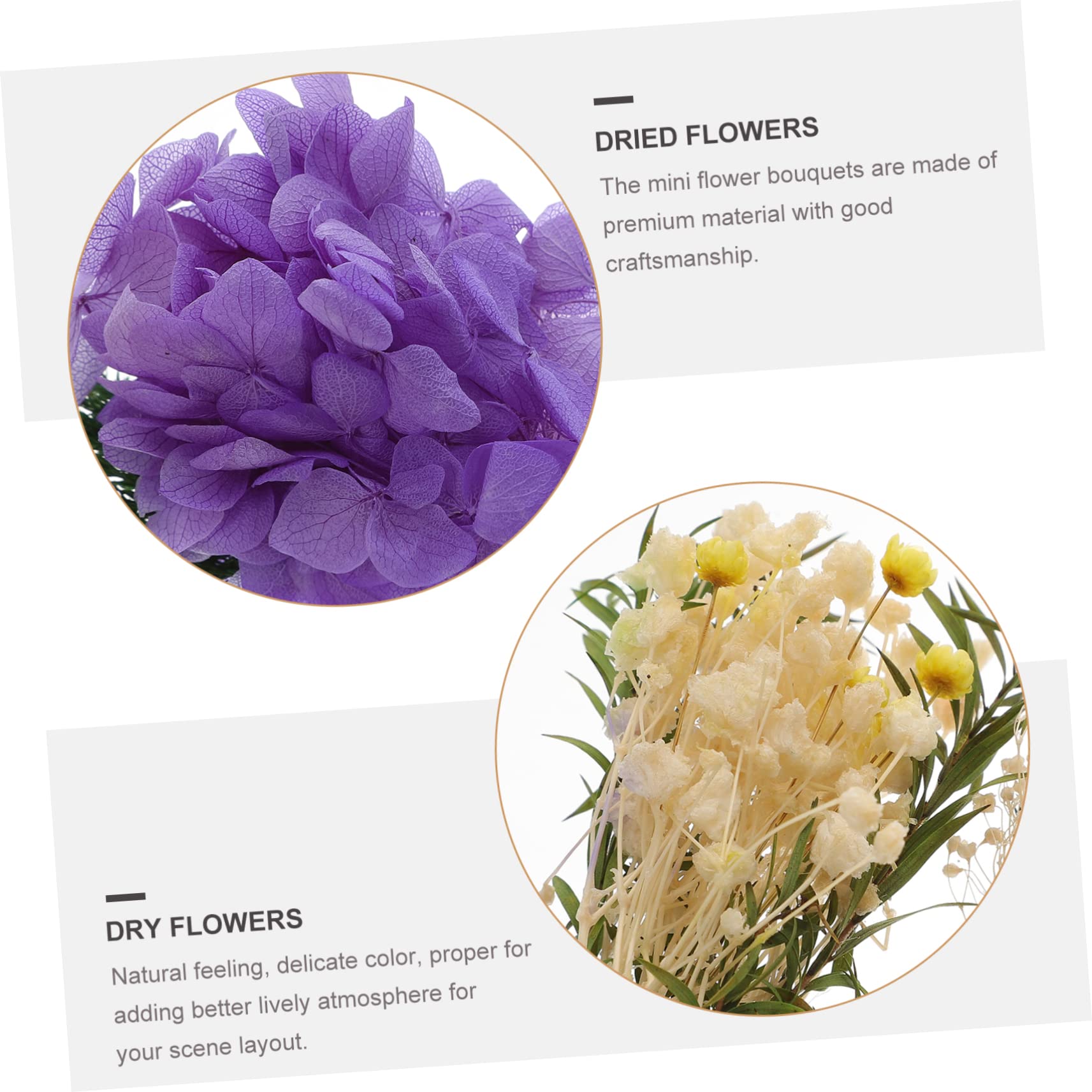 ABOOFAN Lot De 3 Mini Bouquets De Fleurs Séchées 8 Bouquets Décorations Polyvalentes pour Mariage Salon Accessoires De Photographie