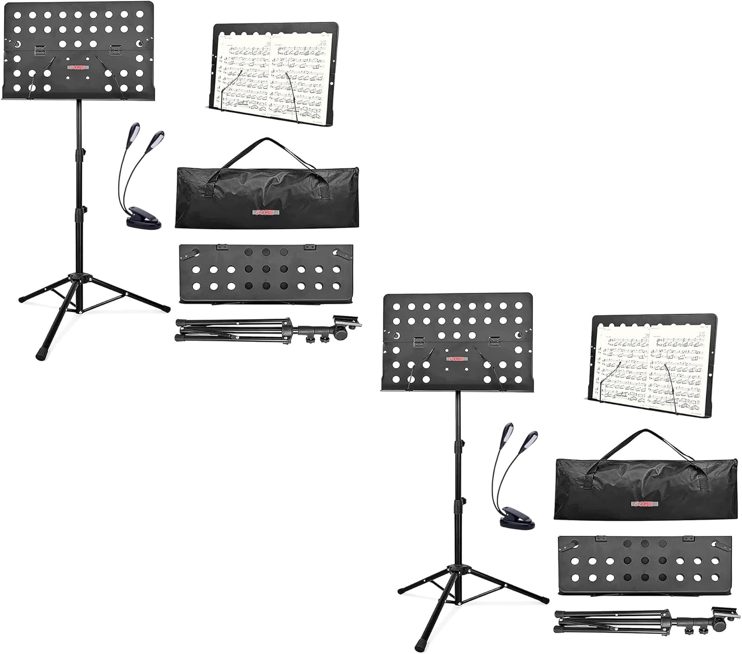 5 Core 2 Pieces Sheet Music Stand Dual Use Portable Music