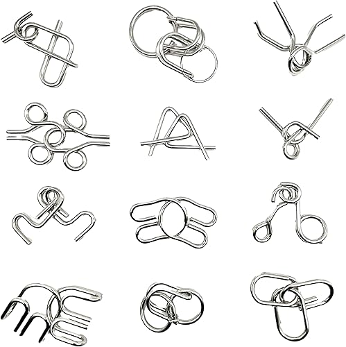 Miniatura 5 de Holly Jolly 12 rompecabezas antes de Navidad  Calendario de Adviento, rompecabezas de metal desenredado para cada una de las 12 noches de Navidad,