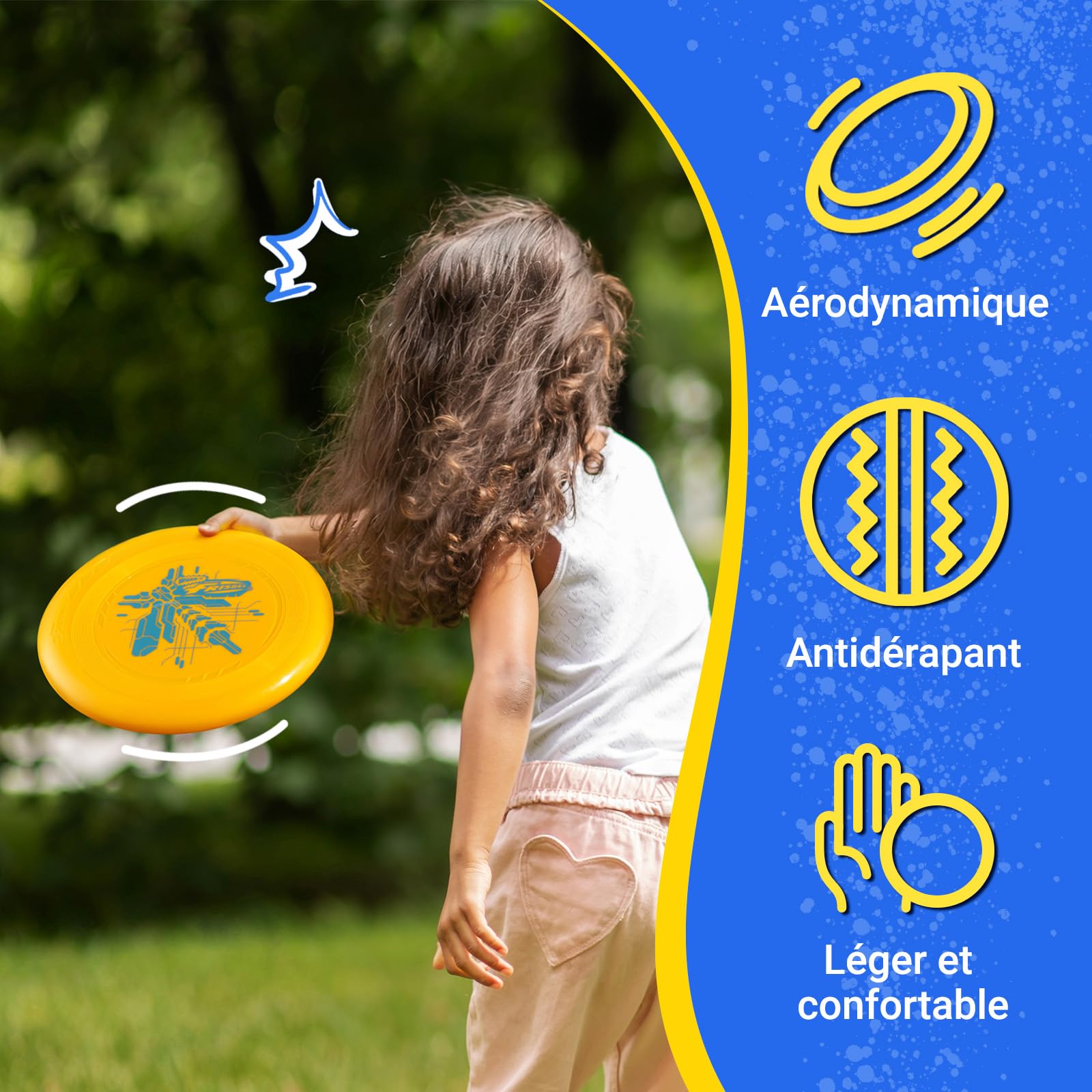 Wham-O Frisbee Go Disque Volant, 22.86cm Jouet Léger pour Débutants Enfants Garçons Filles 5 Ans et Plus, Jeu d'Extérieur pour Plage Parc Jardin - 70g