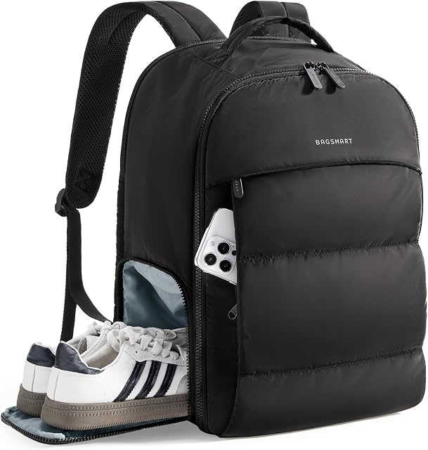 BAGSMART 30L Sac à dos de voyage 15.6 Inch Carry on Backpack pour avions, Sac à dos de gym léger avec compartiment de chaussures