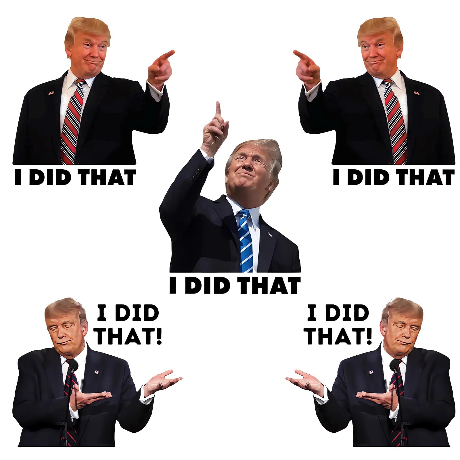 I Did That Trump Stickers, 200 Pcs I Did That Trump Stickers, Funny I Did That Stickers, Mixed 5 Different Patterns, 3" Large Size