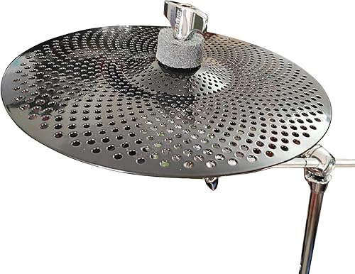 Miniatura 2 de Platillo Splash de bajo volumen de 10 pulgadas, platillo de práctica de 10 pulgadas, platillo de salpicaduras silencioso (10 pulgadas, negro)