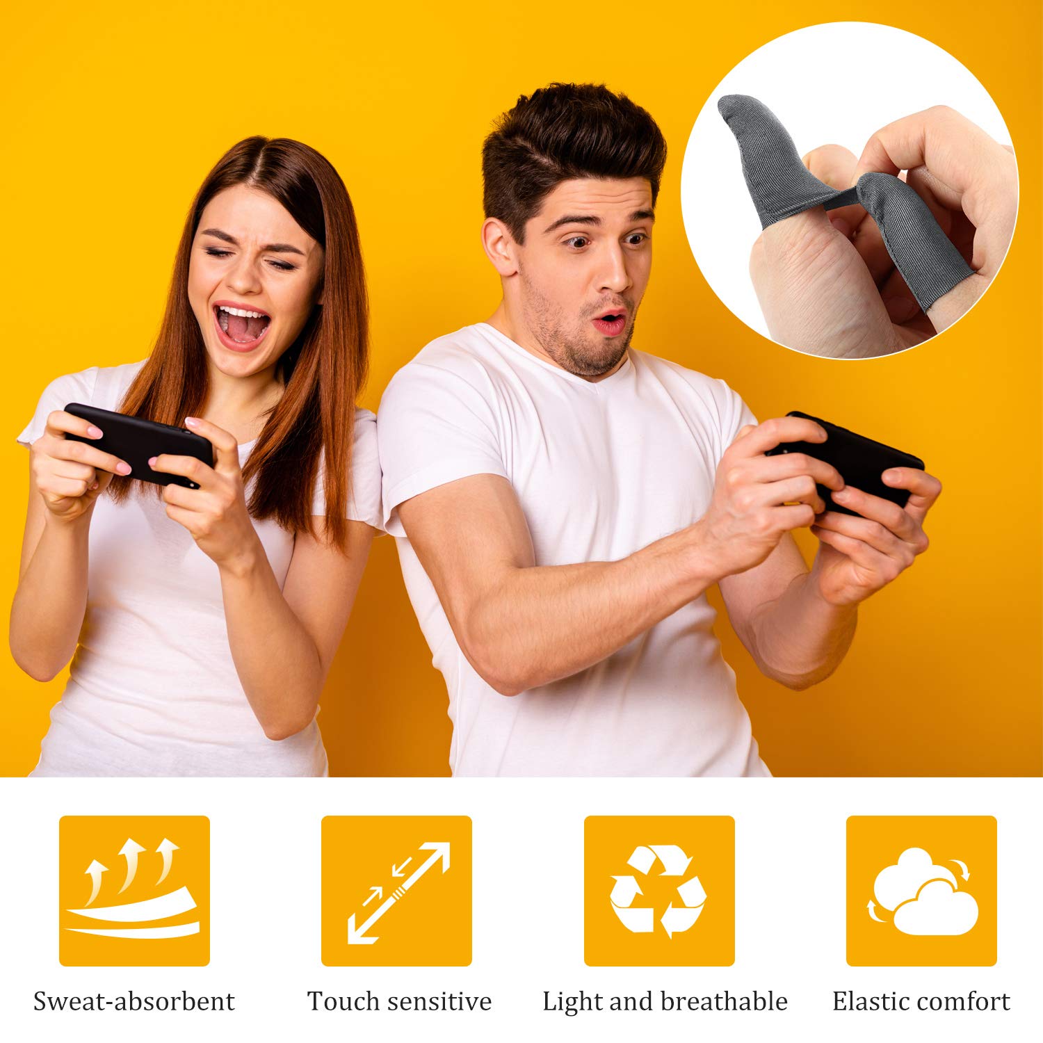Manches De Doigts Gamer - 3 Paires - Anti-Transpiration - Sensibilité Écran Tactile