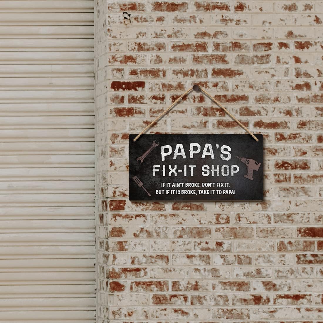 Heuhuww Papa Gifts,Papa's Fix-it Shop,If It Ain't Broke,Don't Fix It, But If It Is Broke,Take It To Papa Sign 6x12 Inch Funny Grandpa Garage Workshop Decor Signs Gifts for Grandpa - Image 4