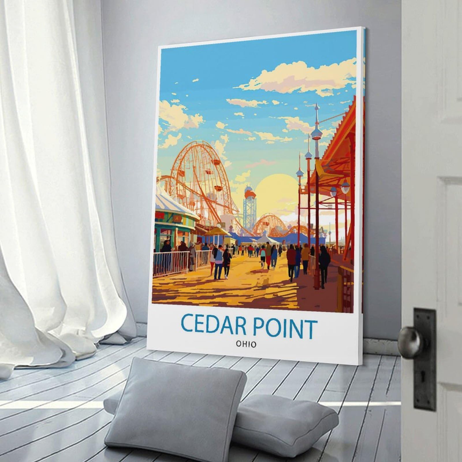 Amazon.com: Cedar Point Ohio Travel Print Poster Canvas Wall Art