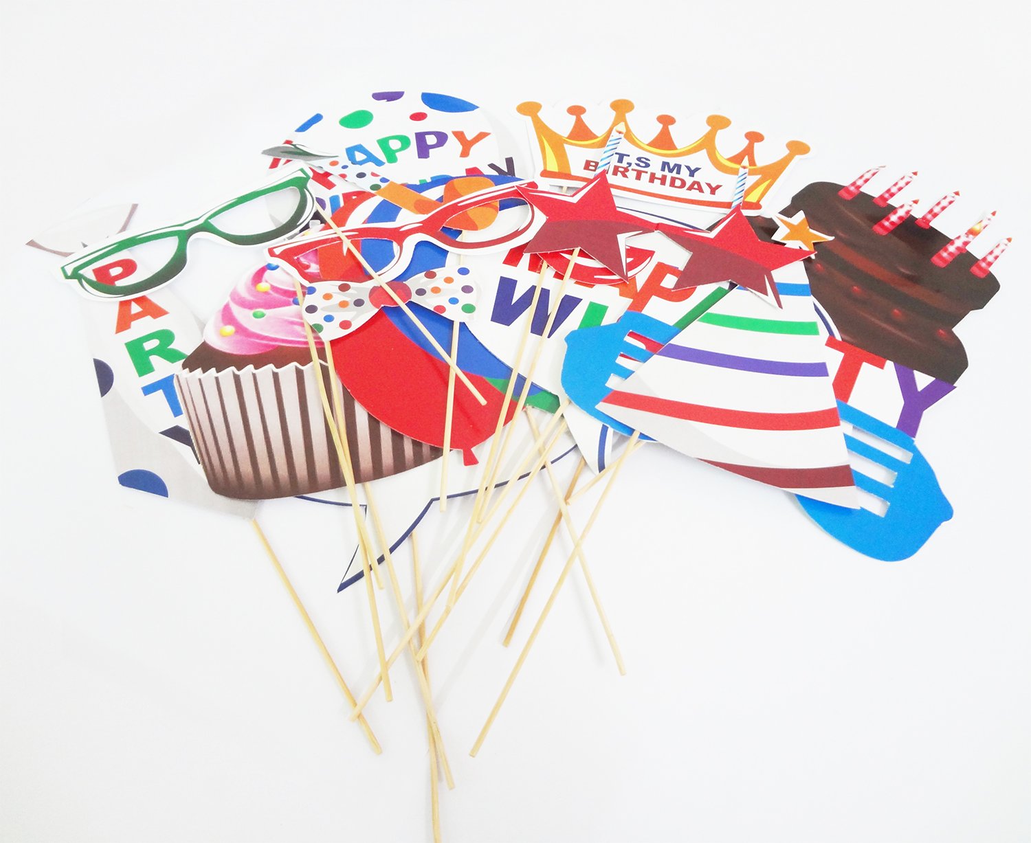 Buy PARTY PROPZ HAPPY BIRTHDAY PHOTOBOOTH SET OF 17 / PHOTOBOOTH PARTY