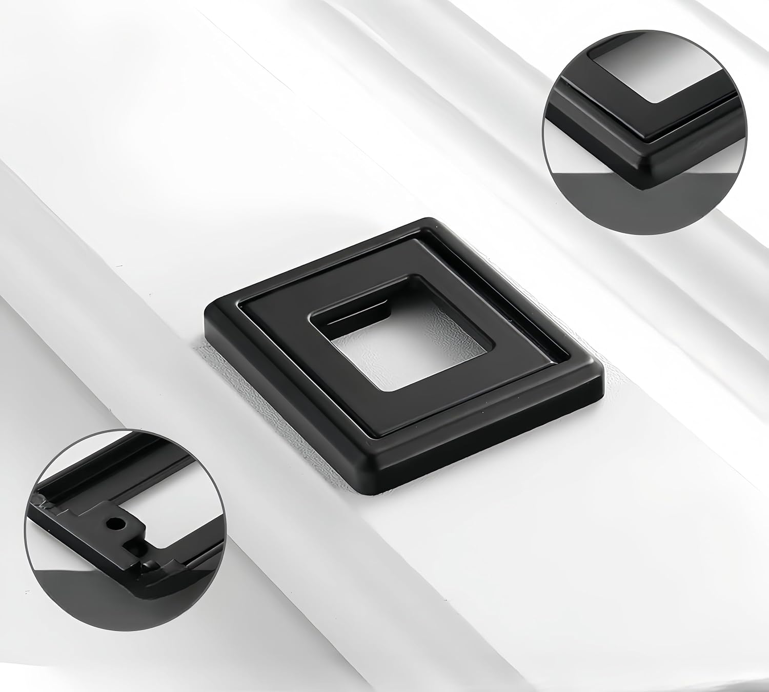 2 Pcs Aluminium Alloy Flip Handle Hidden Door Pull Handles Recessed Drawer Knob for Windows Cabinets Furniture Door W/Screws (Black, Hole Distance: 64mm)