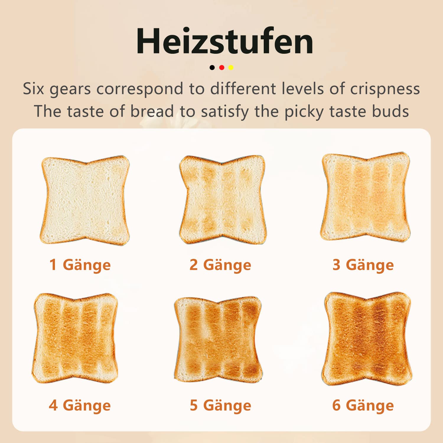 Wiltal Toaster 2 Scheiben, Retro, mit Brötchenaufsatz, mit Deckel aus Edelstahl, Vorheiz-, Auftau- und Abbruchfunktion, Countdown-Timer-Anzeige, Schnell-Toaster(Cremeweiß)