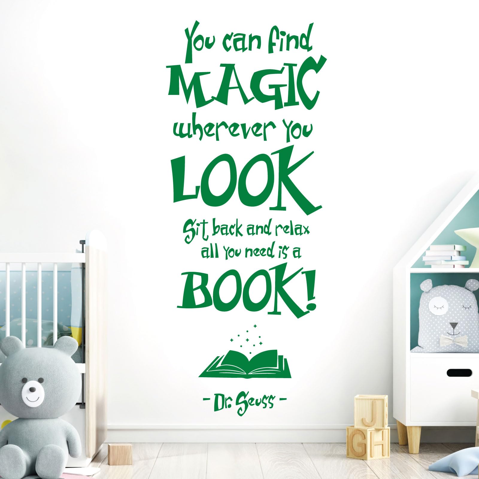 You Can Find Magic Wherever You Look - Dr Seuss Book Quote Vinyl Wall Decal Sticker [Large] [Meadow]