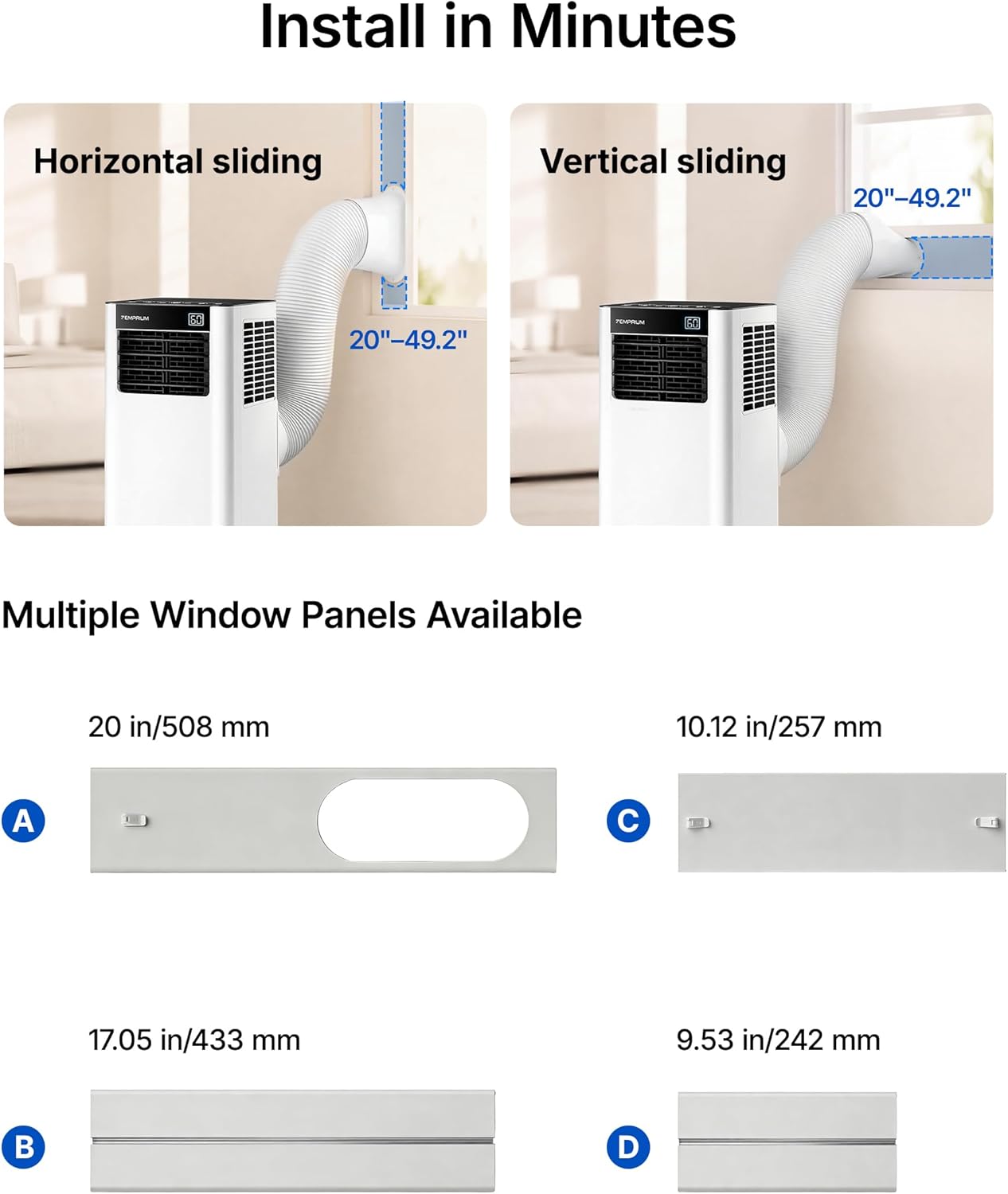 8000 BTU Portable Air Conditioner Cools up to 350 Sq.Ft., Smart Portable AC Unit with App/Voice/Remote Control, 4-in-1 Quiet AC Unit with Cool, Dry, Fan, Sleep Modes, 24H Timer, Window Kits