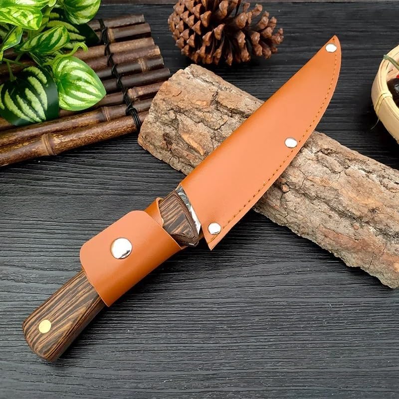 Meat Cleaver,Cleaver Knife 6 Inch Stainless Steel Meat Cleaver Boning Knife Forging Kitchen Chef Butcher Knife Slicing Fish Knife Wood Handle Cooking Tools