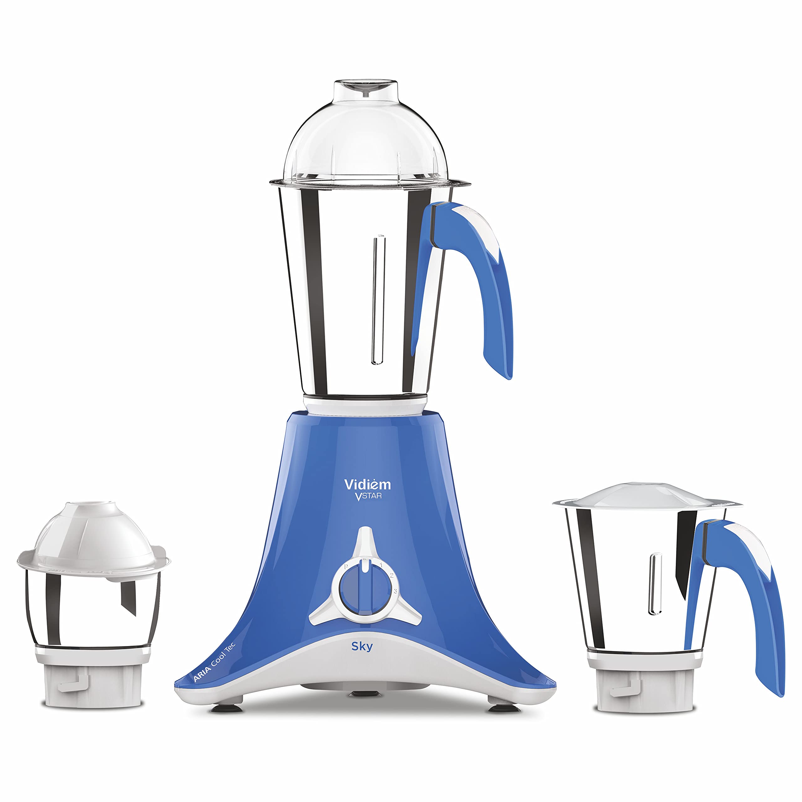 Vidiem Mixer Grinder 614 A Vstar Sky (Blue) | 650 Watts Mixer Grinder with 3 Leakproof Jars with self-lock for wet & dry spices, chutneys & Curries | 2 Years Warranty | Mixer grinder-image-47