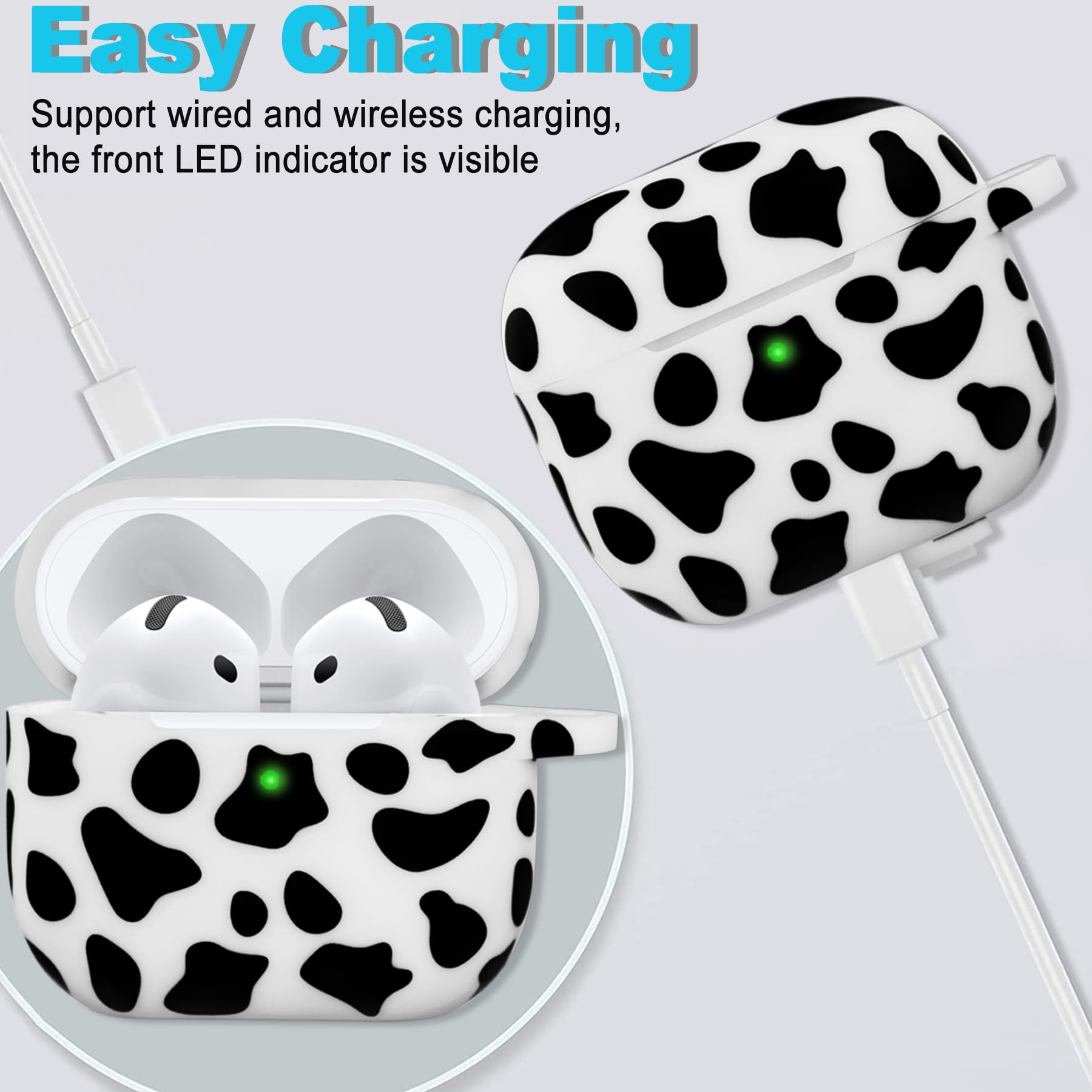 Amazon.com: Silicone Cow AirPods 4 Case 2024, YOMPLOW Case Cover