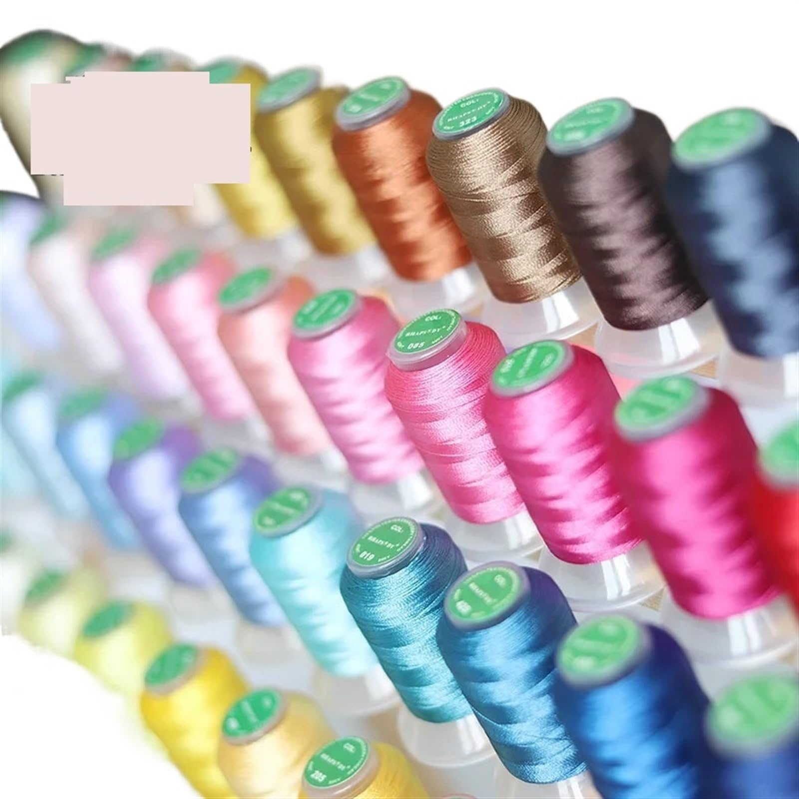 Hilo de bordar Hilo de coser poliéster for bordado, hilo punto cruz, 60 colores(50Colors as photo)