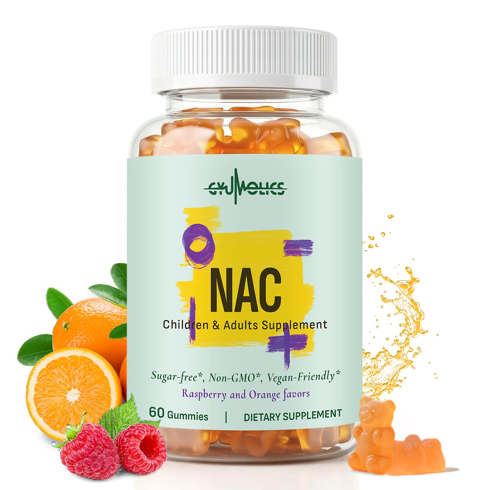 Nac Supplement 1000mg for Adults 500mg for Kids, 60 Gummies