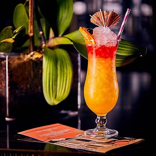 Miniatura 4 de Cheardia Paquete de 6 vasos de plástico para huracán, 13.5 onzas, vasos de piña colada resistentes a la rotura, vasos de tulipán transparente para