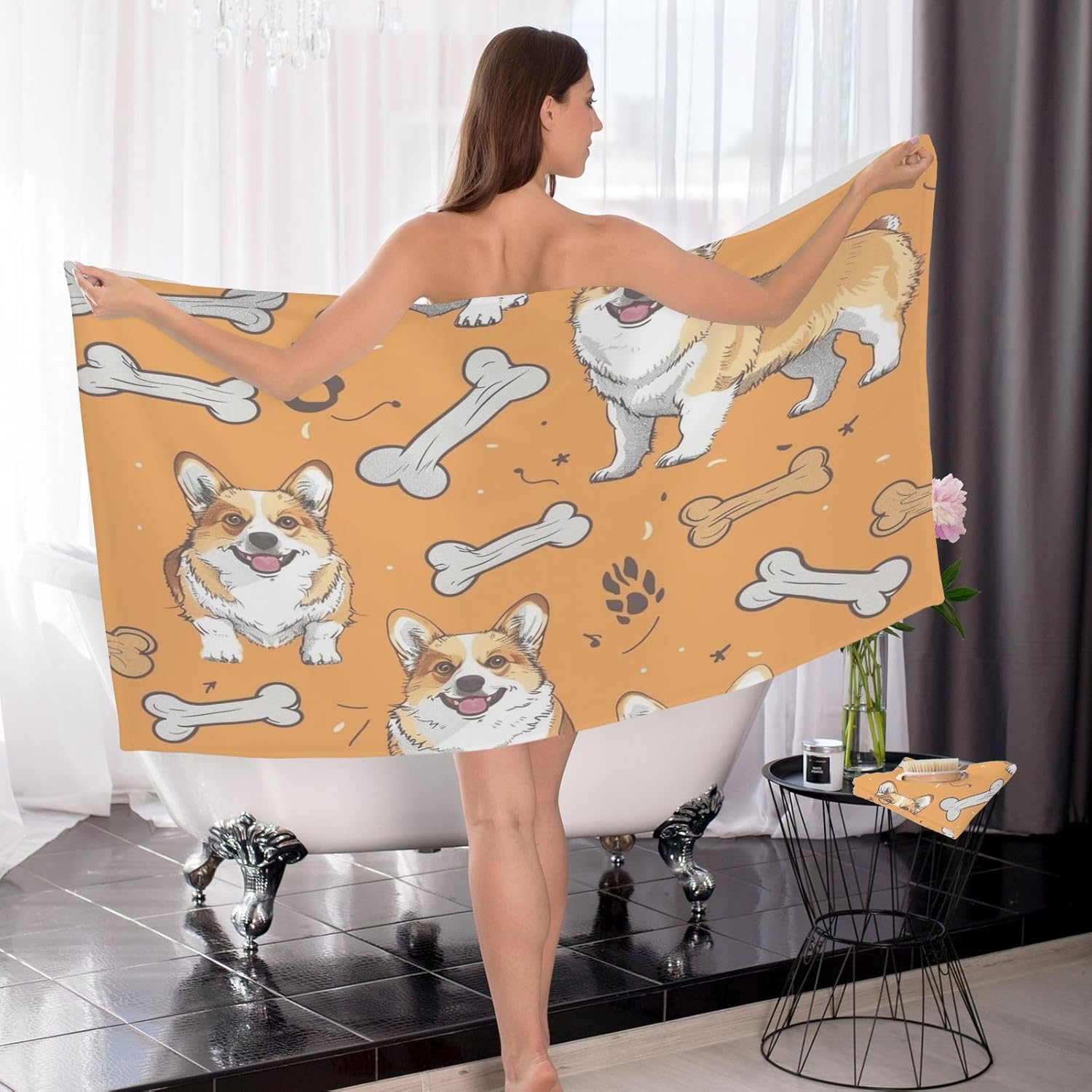 Hand Towels Premium Soft and Highly Absorbent Skate Dinosaur 2 Pcs Towels for Bathroom Set 100% Cotton Decorative Face Towels