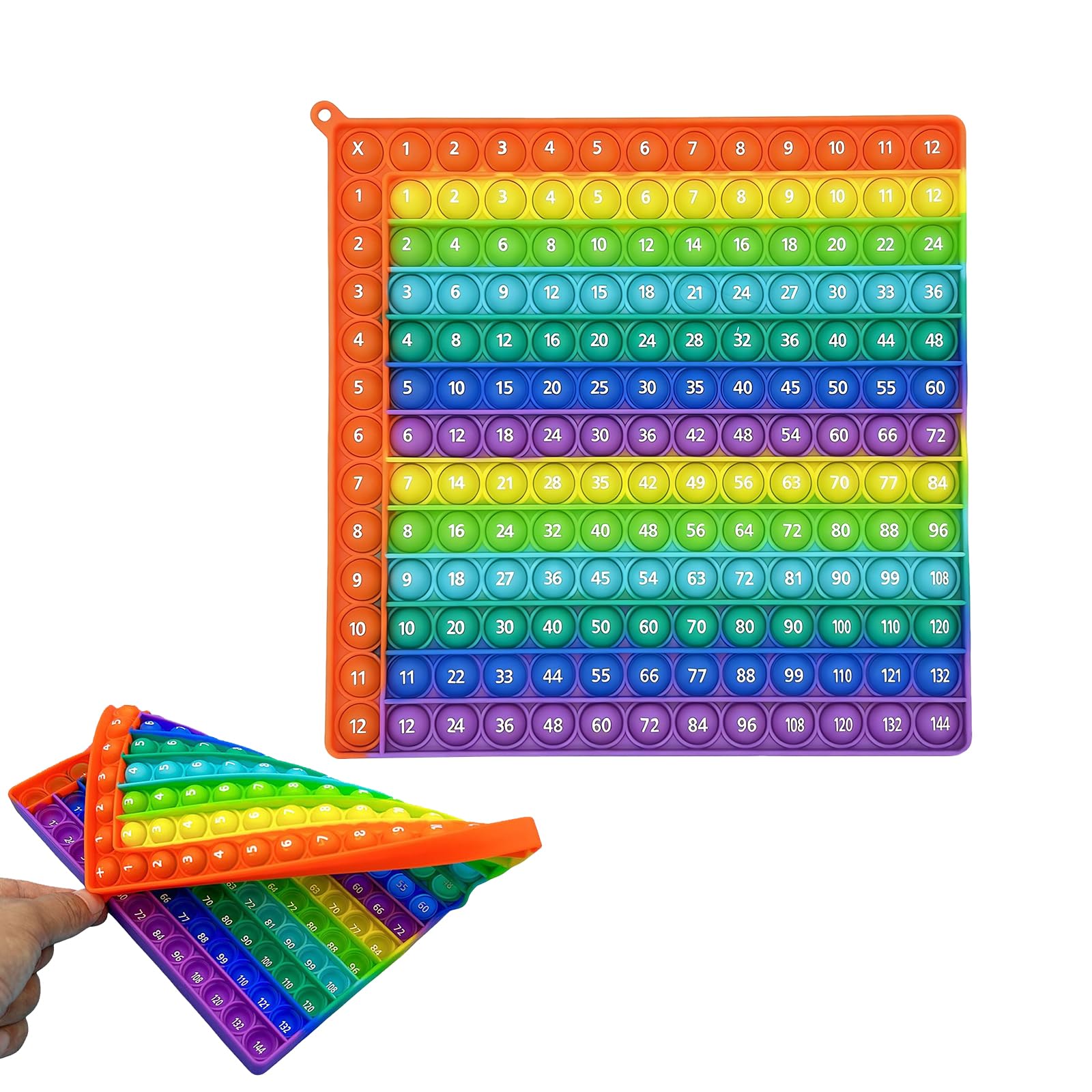 Times Table Poppet – Maths Pop Board, Double-Sided Multiplication Learning Toy, Interesting Times Tables Games for Adults & Students, Practical Square Maths Games, Multiplication Pop Fidget Toy