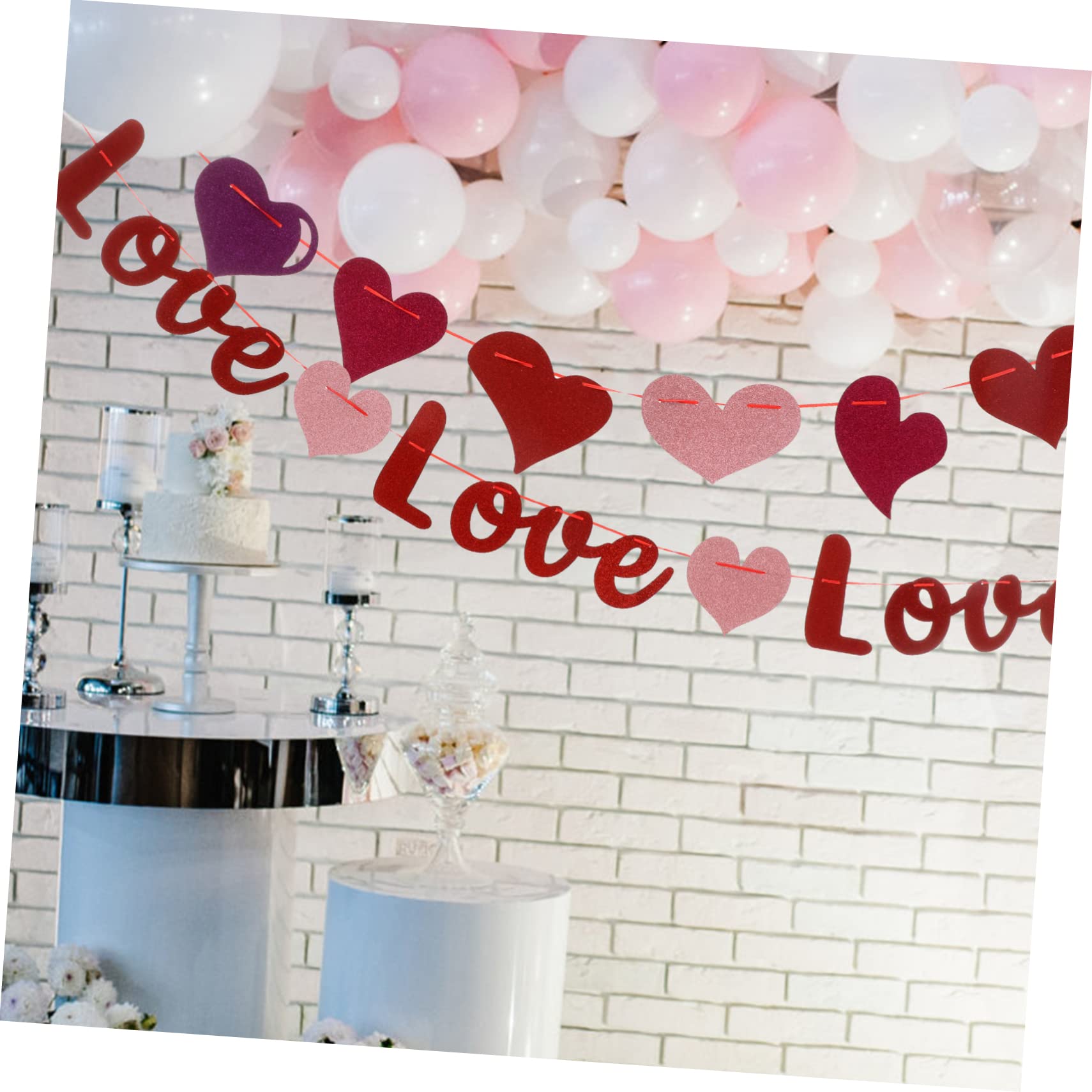 Garneck 3 Set Amore Amore Tirare Fiore Bandiera Decorazioni Contento Di Buon Compleanno Orpello Anniversario Ghirlande D'oro Arredamento Biglietti D'auguri Carta 3 Pezzi * 3