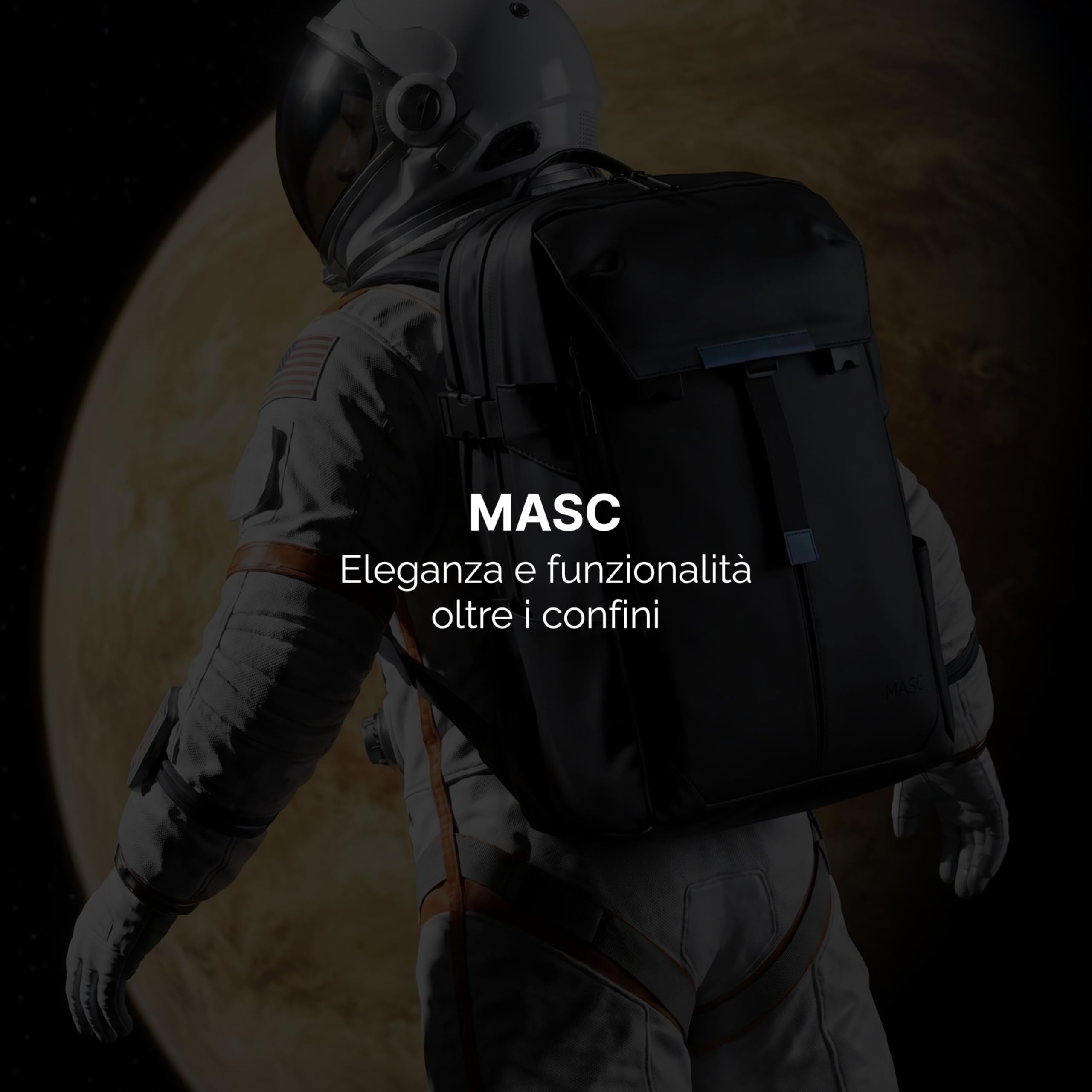 MASC Zaino da Viaggio Multitasche Impermeabile ed Ergonomico 27L, ideale come Zaino da Lavoro Porta PC 18’’, Elegante per l’Ufficio