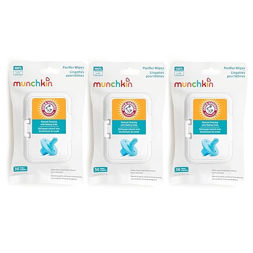 Munchkin Arm Hammer - Toallitas para chupete limpia de forma segura los artículos esenciales para bebés y niños pequeños 1 paquete 36 toallitas