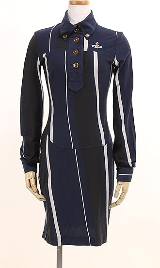Amazon Co Jp ヴィヴィアンウエストウッドレッドレーベルカラーオーブ高襟ボタンダウンシャツワンピース Used 服 ファッション小物