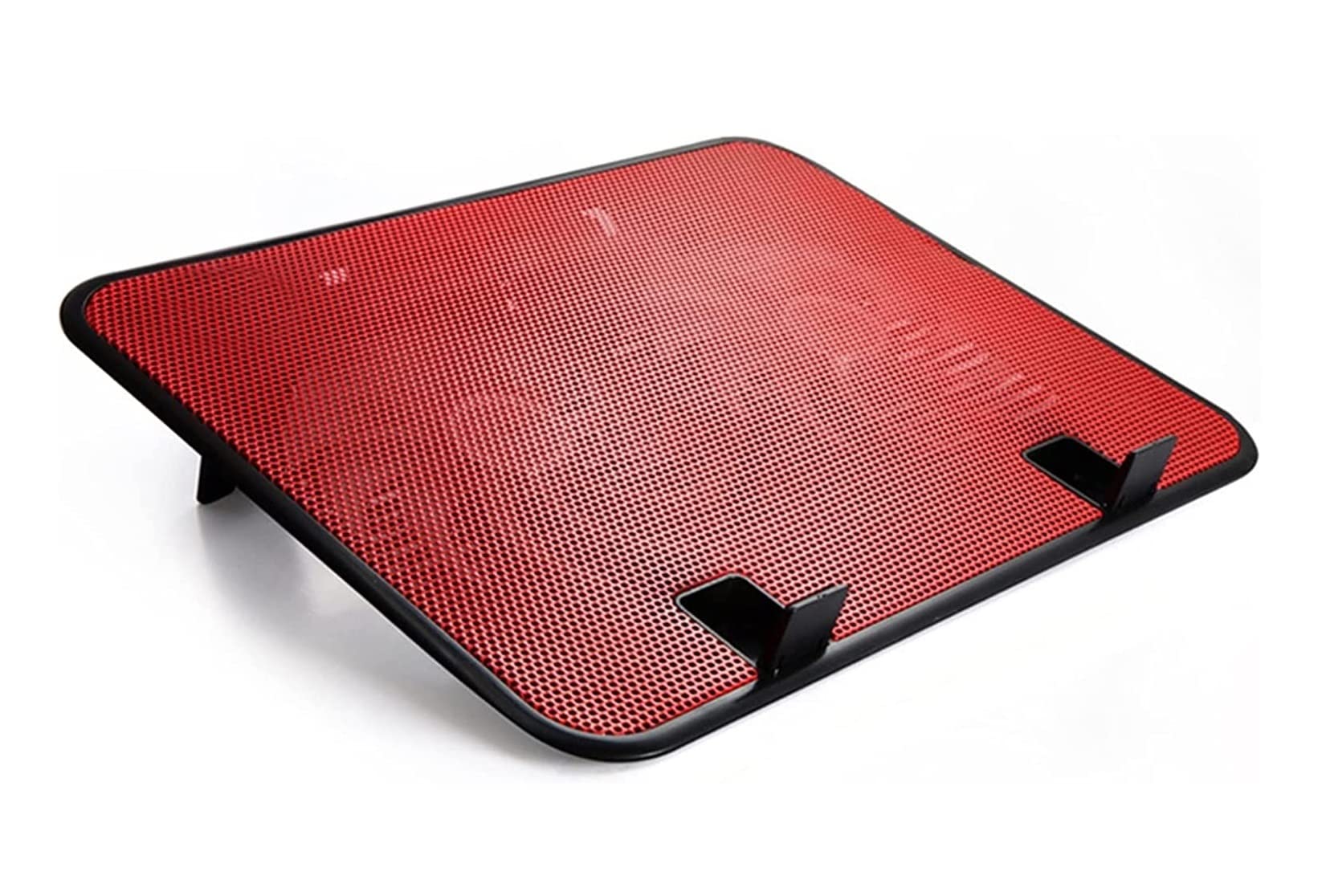 Chłodziarka Laptopa Podkładka chłodząca do laptopa 5v podwójny wentylator USB zewnętrzna podkładka ultra-cienki wspornik cichy metalowy panelowy Stojak(Rot)