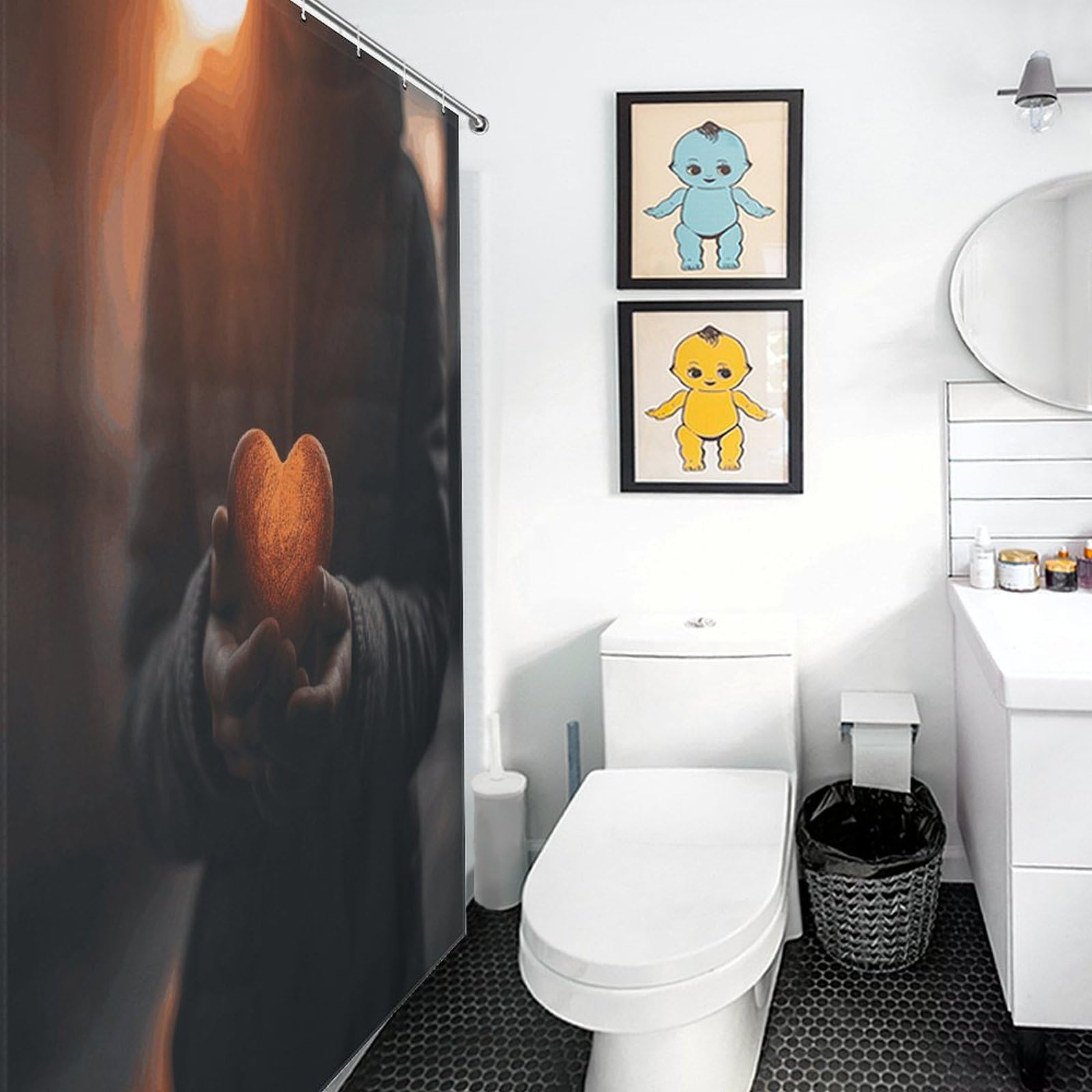 Rideau de douche en tissu imperméable 183 x 183 cm décoration salle de bain baignoire