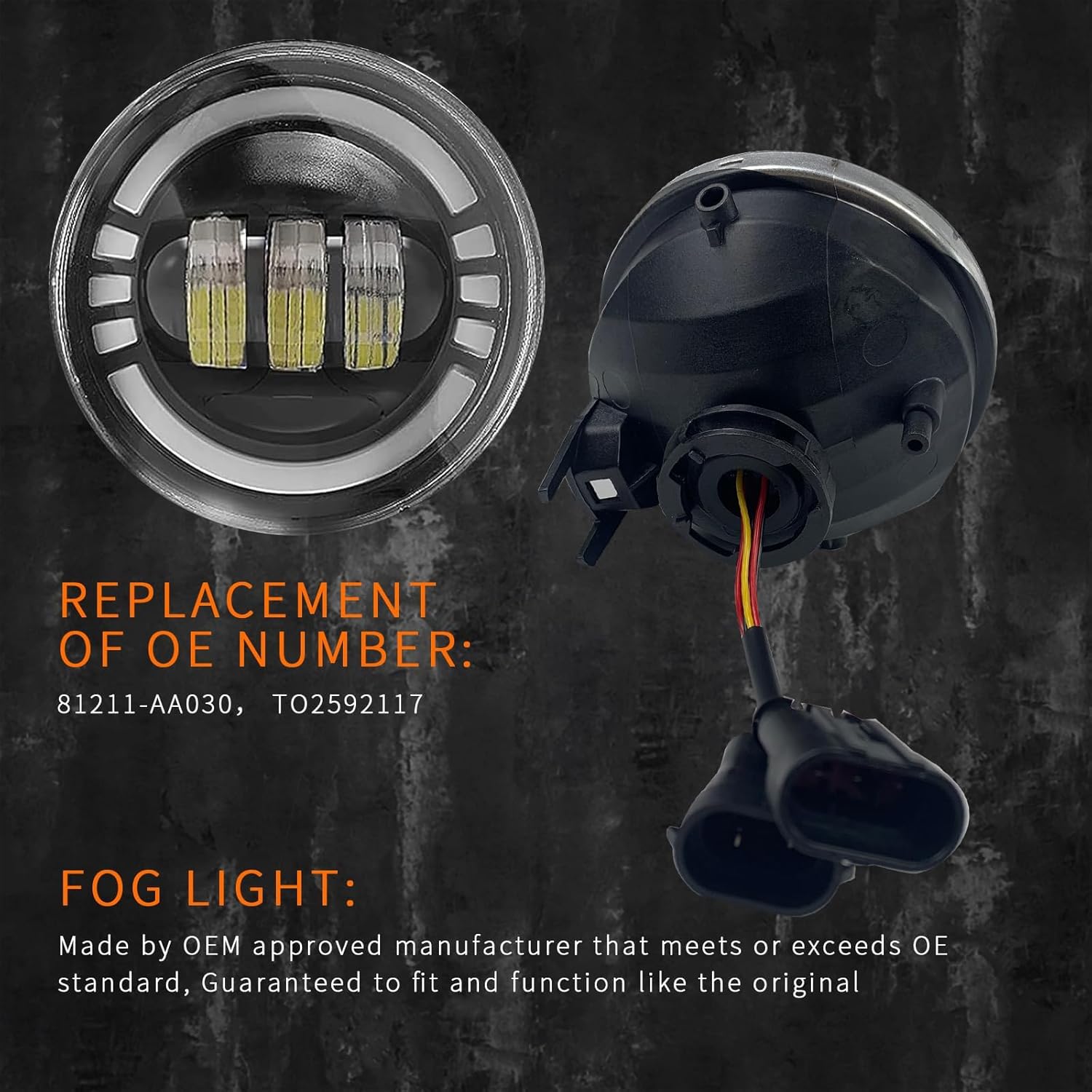 LED&DRL Fog Lights Compatible with 2005-2011 Toyota Tacoma / 2007-2013 Tundra / 2004-2006 Solara / 2008-2015 Sequoia (Clear Lens)