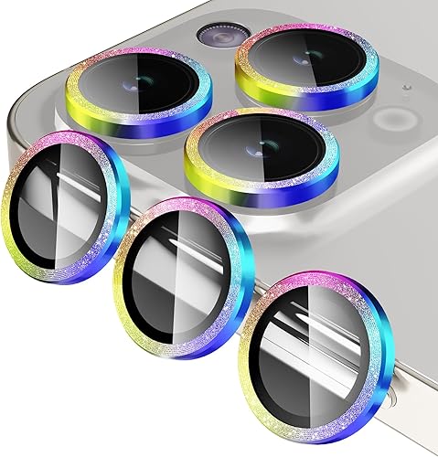 Miniatura 184 de Paquete de 3 x 2 protectores de lente de cámara Jeluse para iPhone 14 Pro Max para iPhone 14 Pro, cubierta protectora de pantalla de vidrio templado