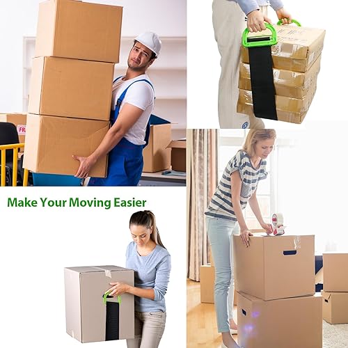 Miniatura 6 de Correas móviles ajustables, paquete de 2 correas de elevación móviles para 1 persona para mover refrigerador, muebles, cajas, mudanza de casa,