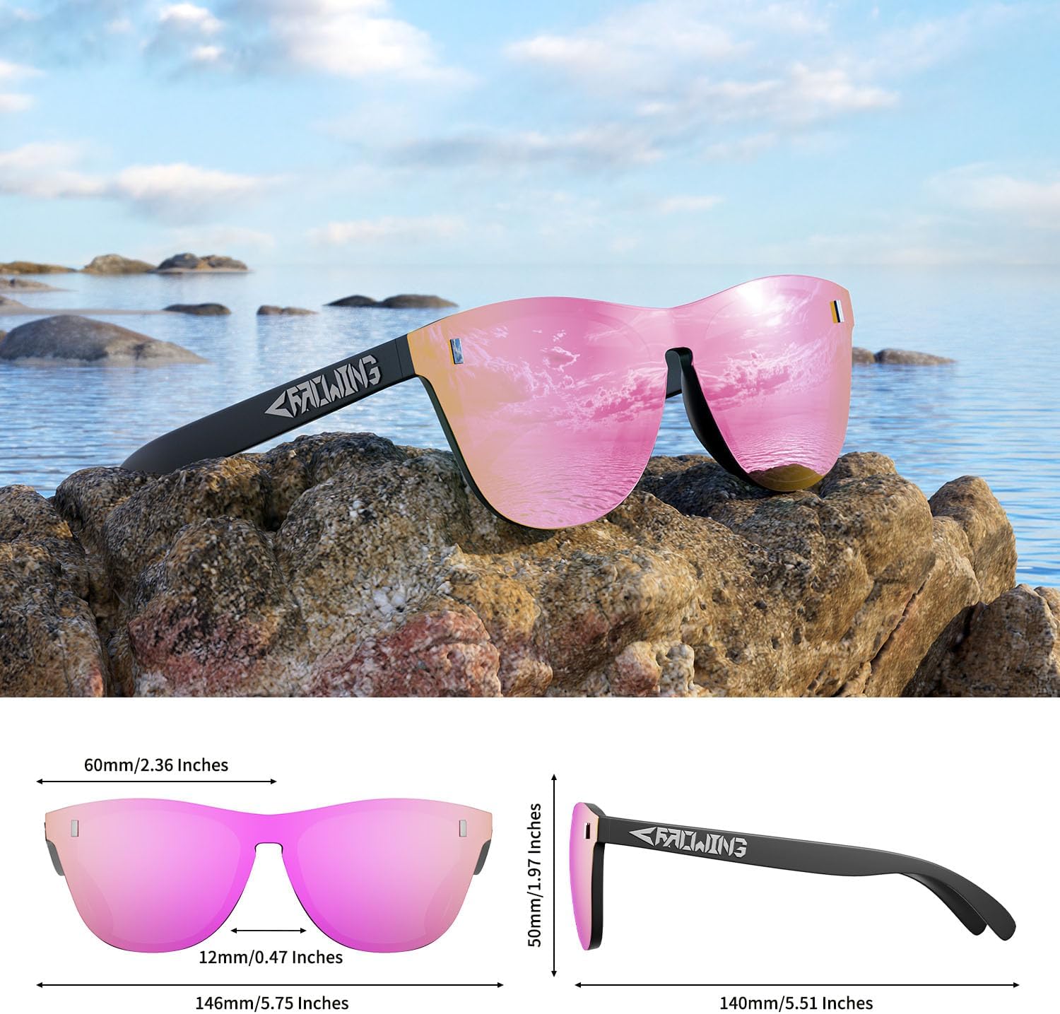 ROCKNIGHT Driving Fashion HD Polarized UV400 Protection Anti Glare Sunglasses TR90 Frame Lightweight Beach Hiking - Image 3