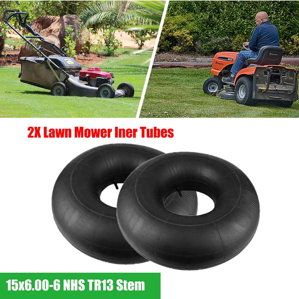 HHENGYISOUL 2 Pack of 15 x 6.00-6 Lawn Mower Inner Tube,Inner Tube with TR13 Straight Valve Stem Replacement for Lawn Tractor Tires Garden Mower Tire - Image 4