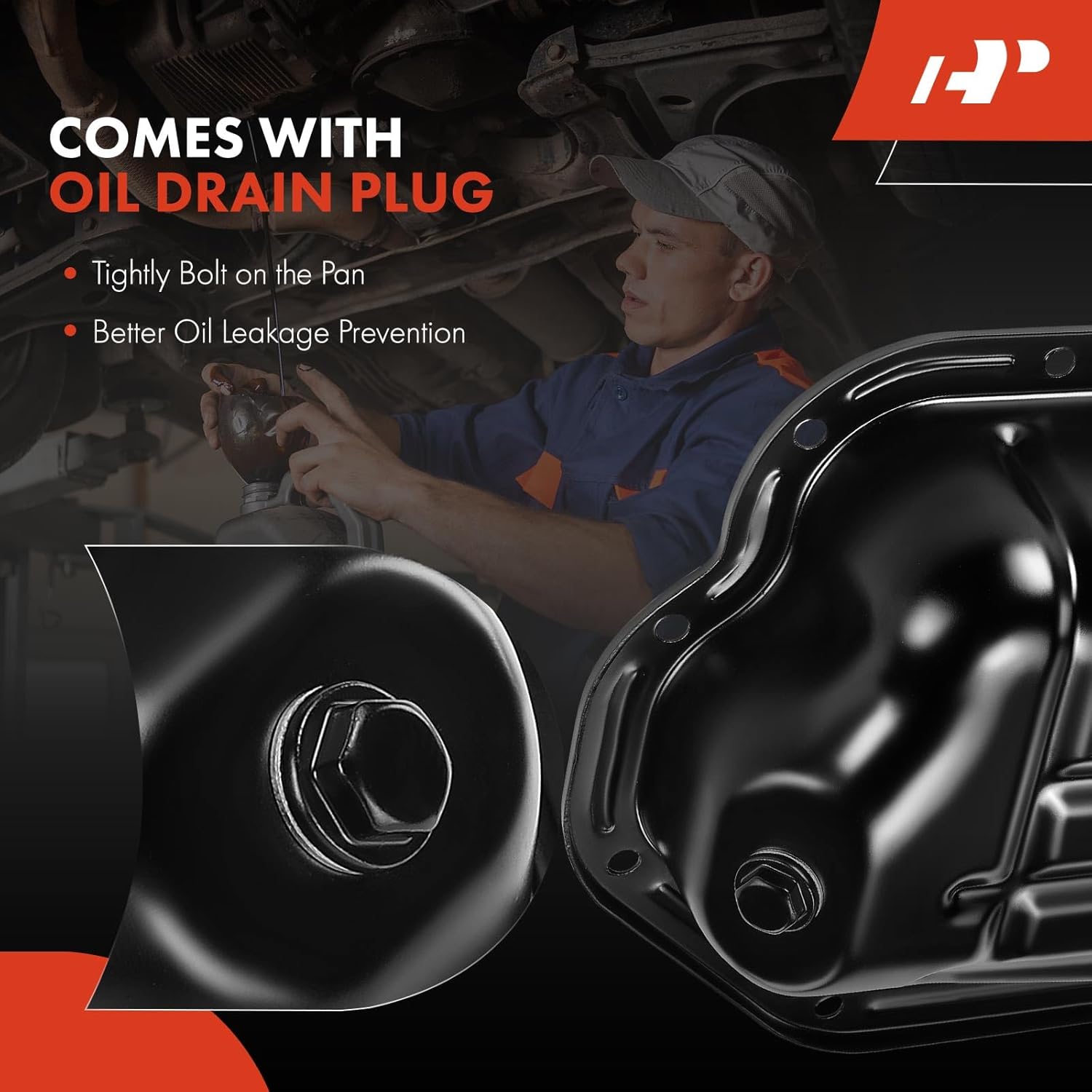 A-Premium Lower Engine Oil Pan Sump with Drain Plug Compatible with Nissan Maxima 2008-2018 V6 3.5L