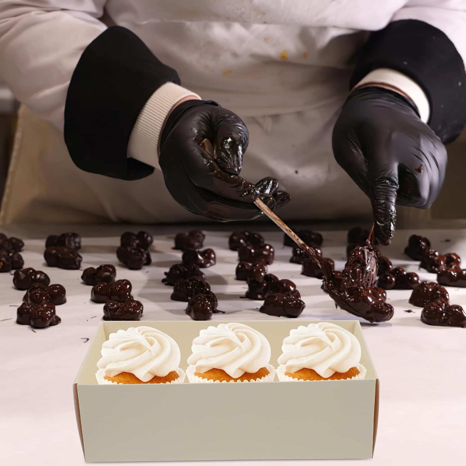 OFFSCH 5pcs Dessert Boxes PET for Cake Rolls and Macarons