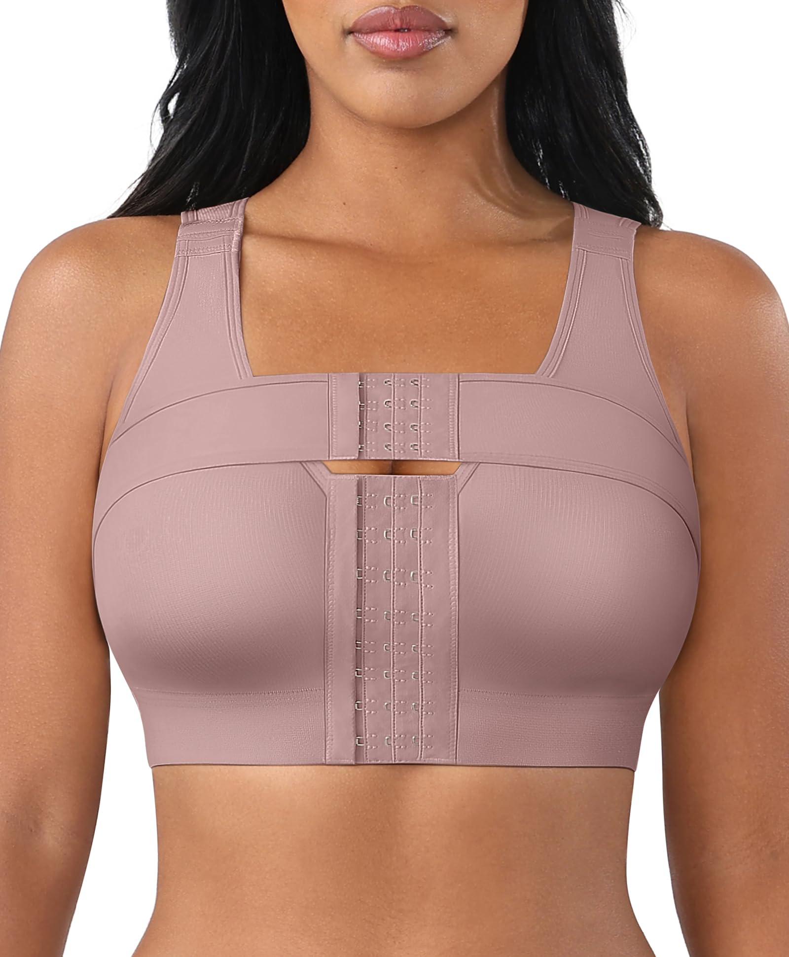 Surgical Bra Compression Bras for Women Post Surgery Front Closure Bra with Breast Support Band-image-20