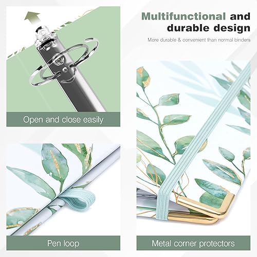 Miniatura 328 de Ospelelf Mini 3 Ring Binder, 2 Inch, Cute Pink Marble Binder for 5.5" x 8.5" with 5 Tab Dividers, File Folder Labels and Low Profile Clipboards