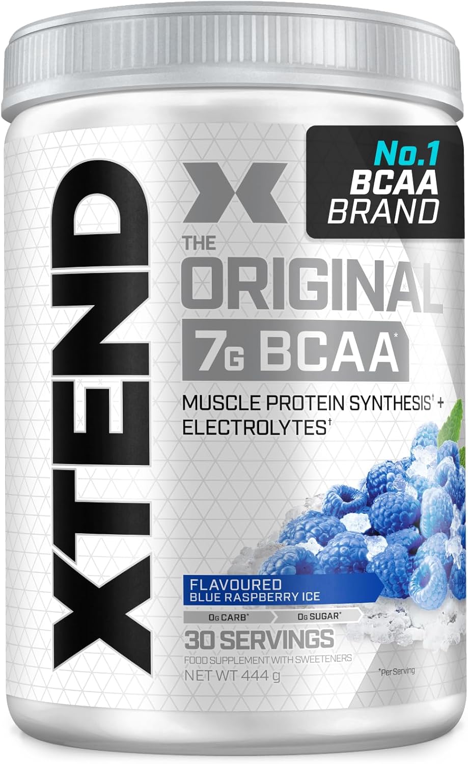 XTEND Original BCAA Powder Blue Raspberry Ice 30 Servings | 7g BCAAs ...