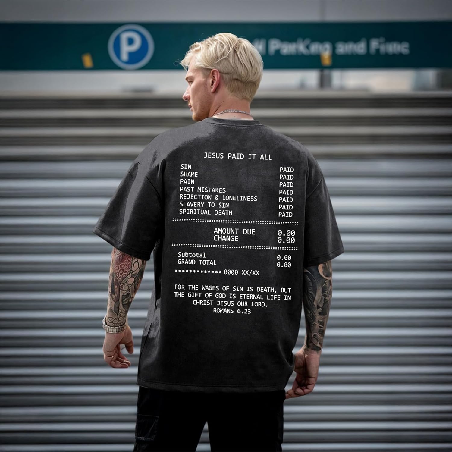 Migxsaf Christian Faith God Shirts for Men Jesus Bible Verse Acid Wash Shirt Oversized Religious Tshirts Vintage Graphic Tees - Image 4