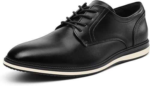 Men's Casual Oxfords Dress Shoes Business Formal Sneakers, Black, 10.5