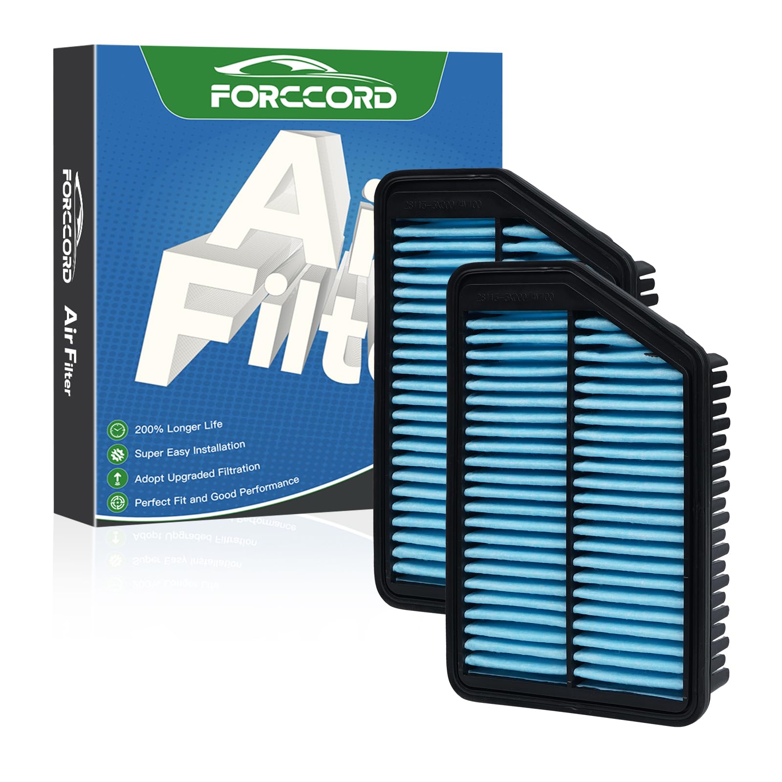 2-Pack Engine Air Filters for Elantra (2011-2016), Forte (2014-2018)