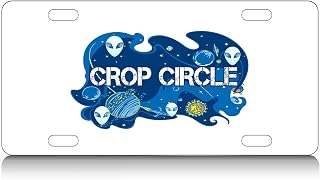 Makoroni - CROP CIRCLE Aluminum License Plate Auto SUV Truck Tag, j80