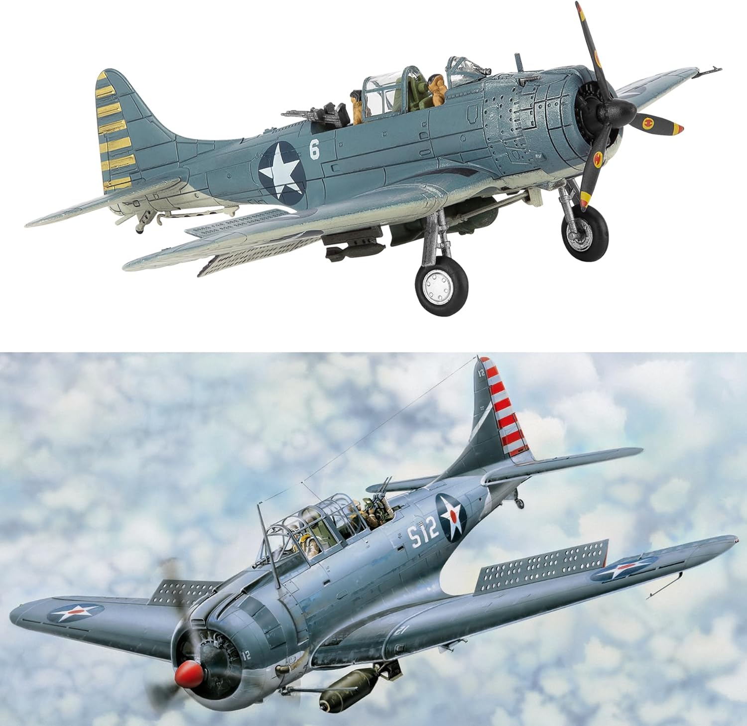 HANGHANG 1/72 Military Model Plane SBD-3 Dauntless （Aged Version） Alloy Fighter Plane Model Model Airplane for Collection and Gift