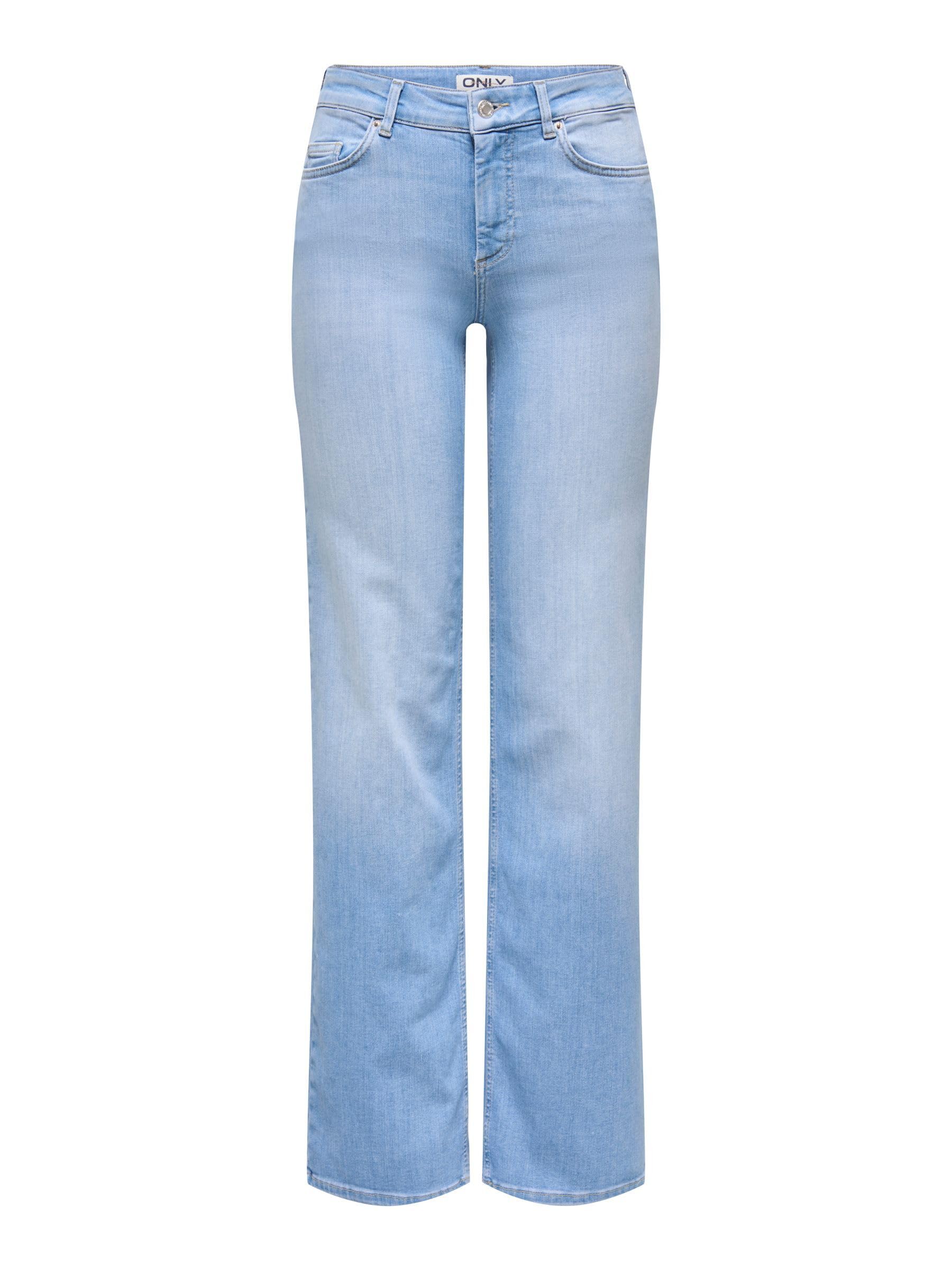ONLY Female Straight-Fit Jeans ONLBLUSH Mittlere Taille Gerade geschnitten Jeans