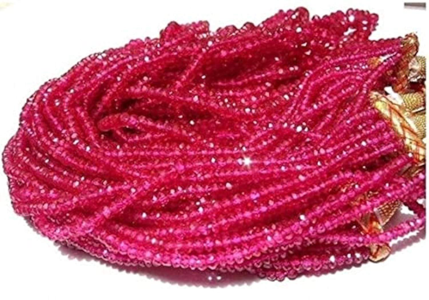 Rondelles de quartz corindon rose rubellite LKBEADS 3-3.5mm pour création de bijoux