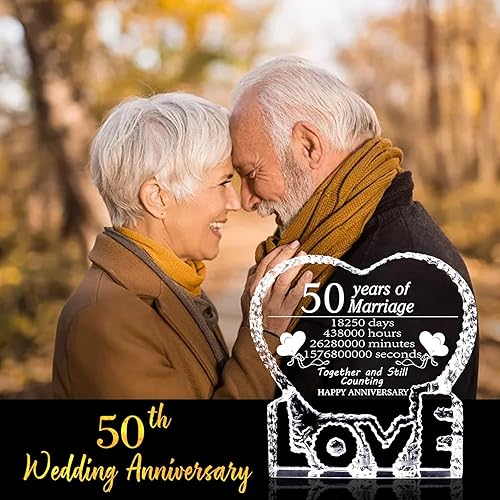 Miniatura 4 de ZHSHWAT Regalos de cristal para aniversario de boda, 50 aniversario de boda, San Valentín, regalos de la madre para mujeres, hombres, mamá, papá,